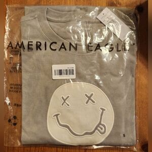 American Eagle Men's Nirvana Long Sleeve Gray T-Shirt